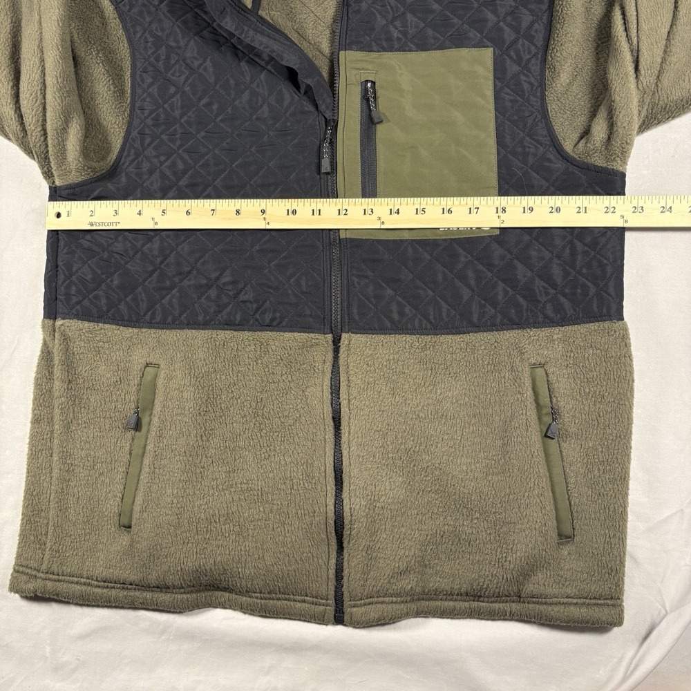 Eddie Bauer Mixed Media Fleece Jacket Mens Medium Multi Quilted Detail Full Zip - Picture 12 of 13